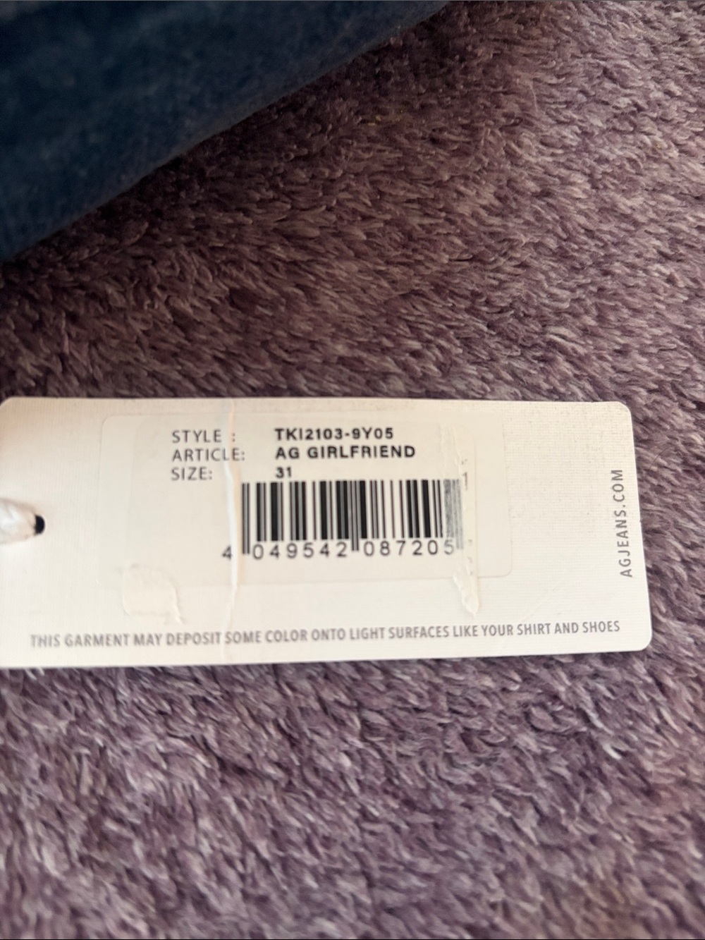 AG Jeans Girlfriend, size 31